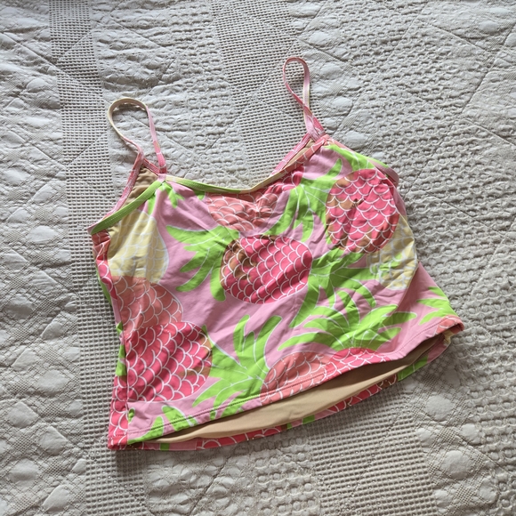 Lilly Pulitzer Pink and Green Pineapple Print Swimsuit Tripical | 12 - Picture 9 of 9